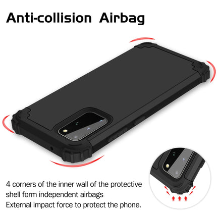 For Galaxy S20 Plus PC + Silicone Three-piece Shockproof Protection Case(Black)-garmade.com