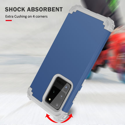 For Galaxy S20 Ultra PC + Silicone Three-piece Shockproof Protection Case(Blue)-garmade.com