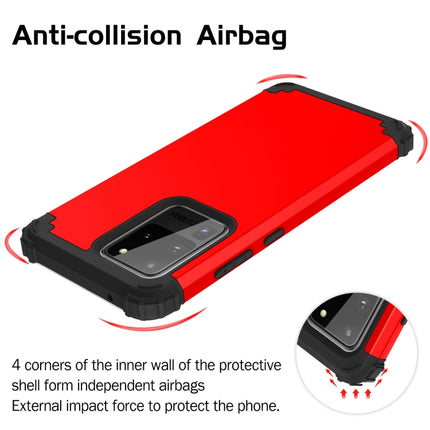 For Galaxy S20 Ultra PC + Silicone Three-piece Shockproof Protection Case(Red)-garmade.com
