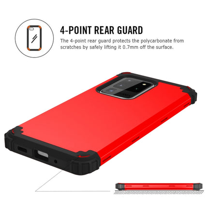 For Galaxy S20 Ultra PC + Silicone Three-piece Shockproof Protection Case(Red)-garmade.com