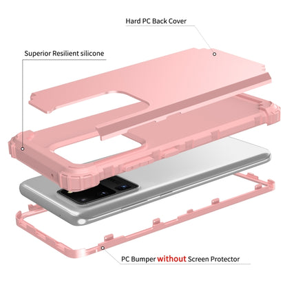 For Galaxy S20 Ultra PC + Silicone Three-piece Shockproof Protection Case(Rose Gold)-garmade.com