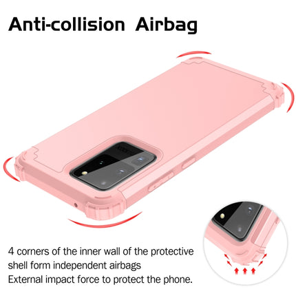 For Galaxy S20 Ultra PC + Silicone Three-piece Shockproof Protection Case(Rose Gold)-garmade.com