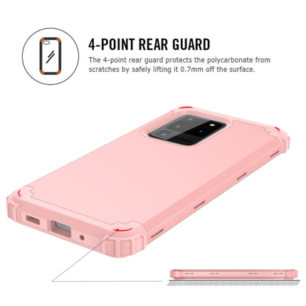 For Galaxy S20 Ultra PC + Silicone Three-piece Shockproof Protection Case(Rose Gold)-garmade.com