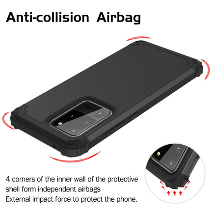 For Galaxy S20 Ultra PC + Silicone Three-piece Shockproof Protection Case(Black)-garmade.com