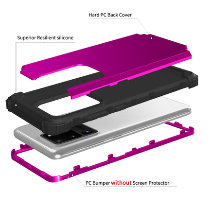 For Galaxy S20 Ultra PC + Silicone Three-piece Shockproof Protection Case(Purple)-garmade.com