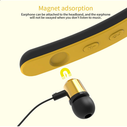 ZW29 Cat Ear Stereo Sound HIFI Fashion Outdoor Portable Sports Wireless Bluetooth Headset with Mic & LED Light Glowing(Yellow)-garmade.com