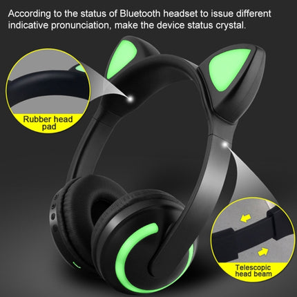 ZW19 LED 7 Colors light Bluetooth Stereo Wireless Headphones Cat Ear Flashing Glowing Gaming Headset Earphone(Deer Fairy)-garmade.com