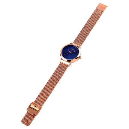 Skmei 1595 Fashion Elegant Scale Free Steel Mesh Belt Women's Watch Waterproof Business Student Quartz Watch Female(Gold)-garmade.com