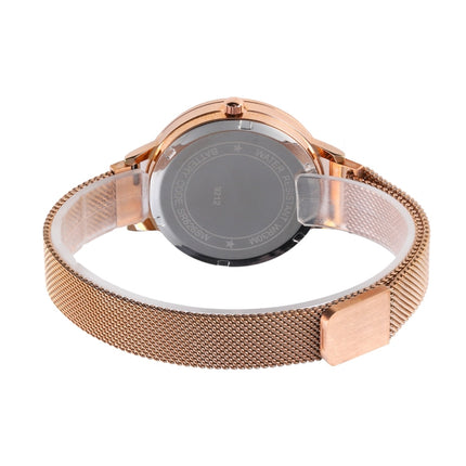 Skmei 9212 Fashion Lady Quartz Watch Student Female Temperament Waterproof Magnetic Suction Net Belt Watch(White)-garmade.com