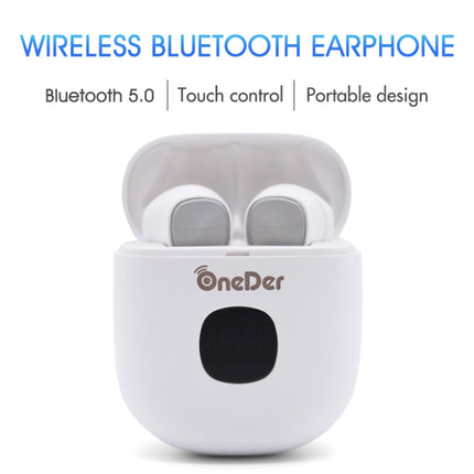 Oneder W16 TWS Bluetooth 5.0 Wireless Bluetooth Earphone with Charging Box, Support HD Call & LED Display Battery(Pink)-garmade.com