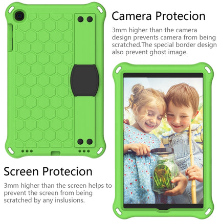 For iPad mini 5 / 4 / 3 / 2 /1 Honeycomb Design EVA + PC Four Corner Anti Falling Flat Protective Shell With Straps(Green+Black)-garmade.com