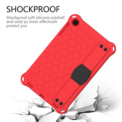 For iPad mini 5 / 4 / 3 / 2 /1 Honeycomb Design EVA + PC Four Corner Anti Falling Flat Protective Shell With Straps(Red+Black)-garmade.com