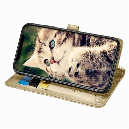 For iPhone 11 Cute Cat and Dog Embossed Horizontal Flip PU Leather Case with Holder / Card Slot / Wallet / Lanyard(Gold)-garmade.com