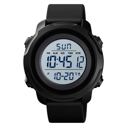Skmei 1540 Fashion Outdoor Sports Large Dial Student Watch Multi Function Waterproof Mens Electronic Watch(Black White)-garmade.com