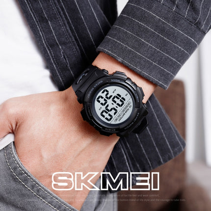 Skmei 1562 Multi Function Outdoor Sports Waterproof Student Electronic Watch Ten Year Battery Mens Watch(Blue)-garmade.com
