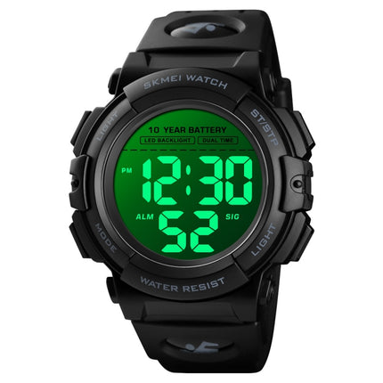 Skmei 1562 Multi Function Outdoor Sports Waterproof Student Electronic Watch Ten Year Battery Mens Watch(Black)-garmade.com