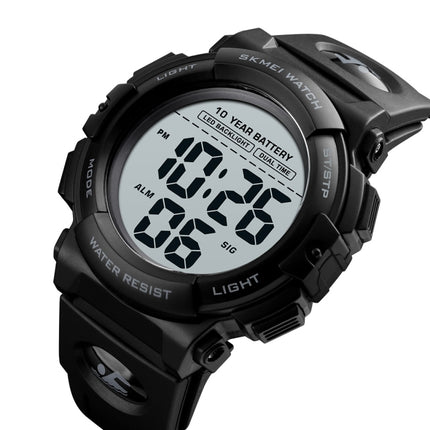 Skmei 1562 Multi Function Outdoor Sports Waterproof Student Electronic Watch Ten Year Battery Mens Watch(Black)-garmade.com