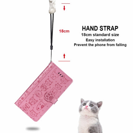 For Galaxy S20 Plus Cute Cat and Dog Embossed Horizontal Flip Leather Case with Bracket / Card Slot / Wallet / Lanyard(Pink)-garmade.com