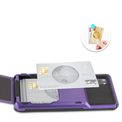 For Galaxy S20 Drop & Shockproof TPU+PC Case with Card Slot(Purple)-garmade.com