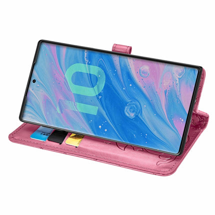 For Galaxy Note 10 Cute Cat and Dog Embossed Horizontal Flip Leather Case with Bracket / Card Slot / Wallet / Lanyard(Pink)-garmade.com