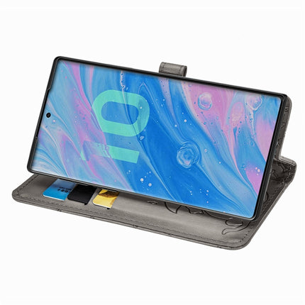 For Galaxy Note 10 Cute Cat and Dog Embossed Horizontal Flip Leather Case with Bracket / Card Slot / Wallet / Lanyard(Gray)-garmade.com