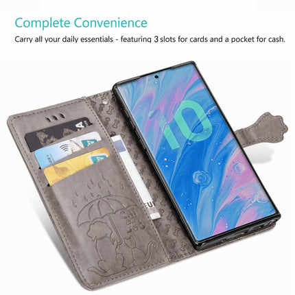 For Galaxy Note 10 Cute Cat and Dog Embossed Horizontal Flip Leather Case with Bracket / Card Slot / Wallet / Lanyard(Gold)-garmade.com