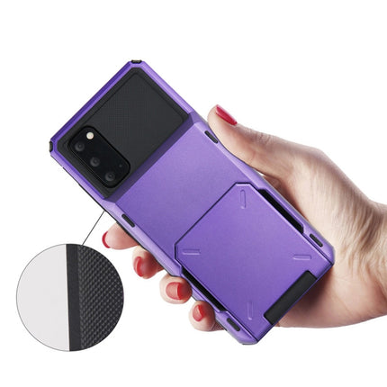 For Galaxy S20 Plus Drop & Shockproof TPU+PC Case with Card Slot(Purple)-garmade.com