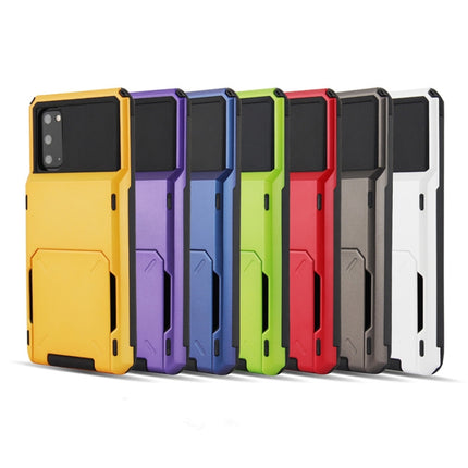 For Galaxy S20 Plus Drop & Shockproof TPU+PC Case with Card Slot(Yellow)-garmade.com