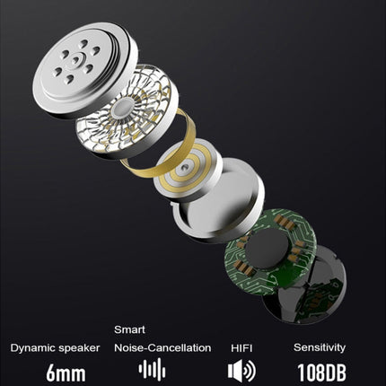 F900 Mini Earhook 180° Freely Rotating Wireless Bluetooth 5.0 Earphone Car Handsfree Call Headphone(Black Gray)-garmade.com