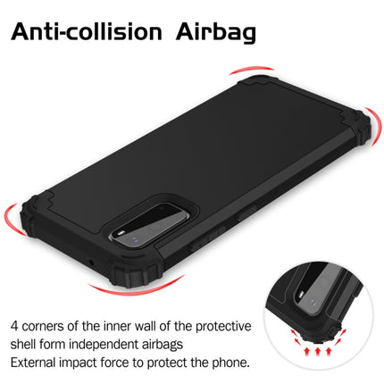 For Galaxy S20 PC+ Silicone Three-piece Anti-drop Mobile Phone Protection Back Cover(Black)-garmade.com