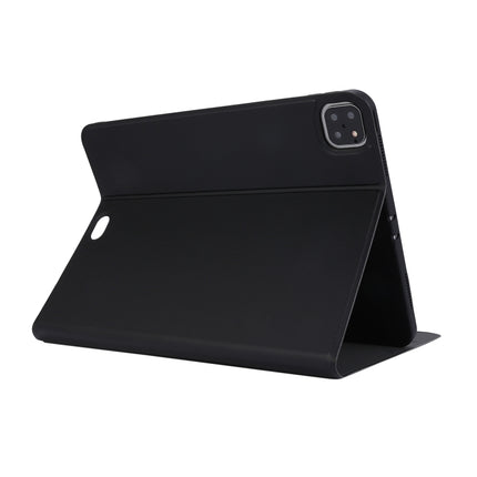 For iPad Pro 11 inch (2020) Voltage Plain Weave Stretch Leather + TPU Bracket Protective Holster With Sleep Function(Black)-garmade.com