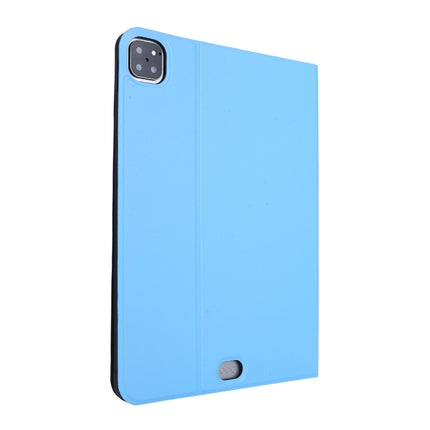 For iPad Pro 11 inch (2020) Voltage Plain Weave Stretch Leather + TPU Bracket Protective Holster With Sleep Function(Light Blue)-garmade.com
