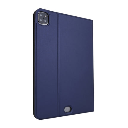 For iPad Pro 11 inch (2020) Voltage Plain Weave Stretch Leather + TPU Bracket Protective Holster With Sleep Function(Dark Blue)-garmade.com