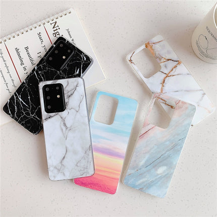 For Galaxy S20 TPU Smooth Marbled IMD Mobile Phone Case(White F6)-garmade.com
