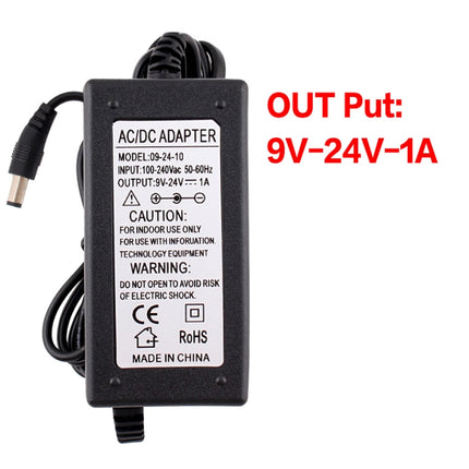 3V-12V 2A AC To DC Adjustable Voltage Power Adapter Universal Power Supply Display Screen Power Switching Charger, Plug Type:US-garmade.com