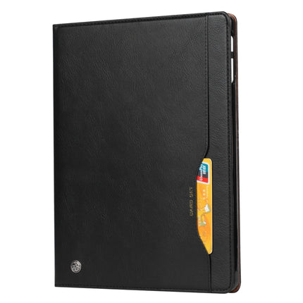 For iPad Pro 12.9 2022 / 2021 / 2020 Knead Skin Texture Horizontal Flip Leather Tablet Case(Black)-garmade.com