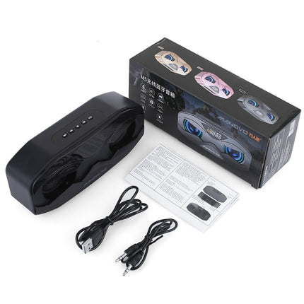 M5 Cool Owl Design Bluetooth Speaker LED Flash Wireless Loudspeaker FM Radio Alarm TF Card(Black)-garmade.com