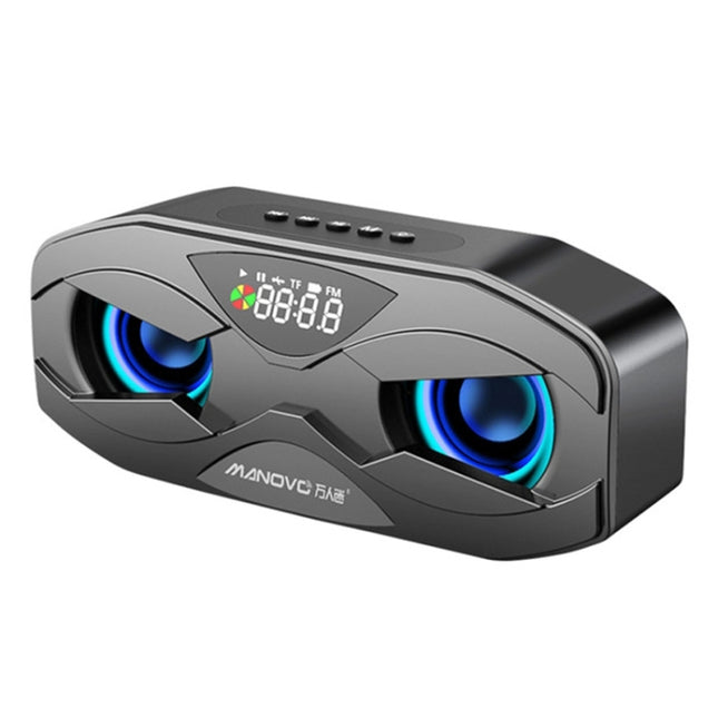 M5 Cool Owl Design Bluetooth Speaker LED Flash Wireless Loudspeaker FM Radio Alarm TF Card(Black)-garmade.com