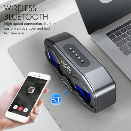 M5 Cool Owl Design Bluetooth Speaker LED Flash Wireless Loudspeaker FM Radio Alarm TF Card(Gold)-garmade.com