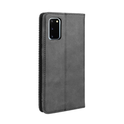 For Galaxy S20 /S20 5G Magnetic Buckle Retro Crazy Horse Texture Horizontal Flip Leather Case with Holder & Card Slots & Photo Frame(Black)-garmade.com