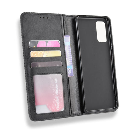 For Galaxy S20 /S20 5G Magnetic Buckle Retro Crazy Horse Texture Horizontal Flip Leather Case with Holder & Card Slots & Photo Frame(Black)-garmade.com
