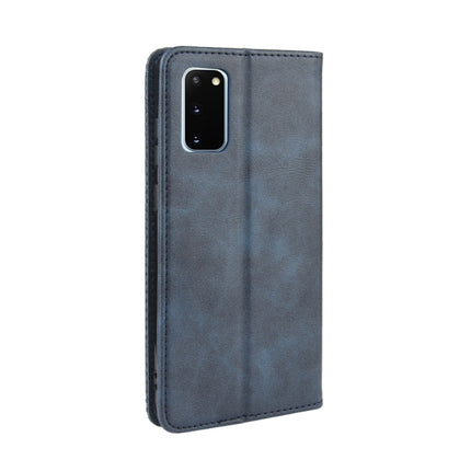 For Galaxy S20 /S20 5G Magnetic Buckle Retro Crazy Horse Texture Horizontal Flip Leather Case with Holder & Card Slots & Photo Frame(Blue)-garmade.com
