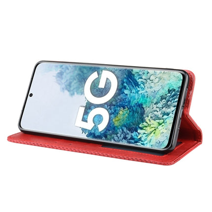 For Galaxy S20 /S20 5G Magnetic Buckle Retro Crazy Horse Texture Horizontal Flip Leather Case with Holder & Card Slots & Photo Frame(Red)-garmade.com