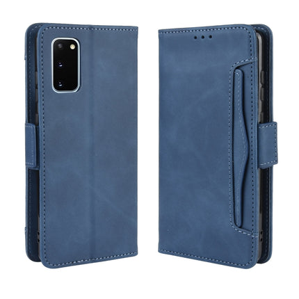 For Galaxy S20 /S20 5G Wallet Style Skin Feel Calf Pattern Leather Case with Separate Card Slot(Blue)-garmade.com