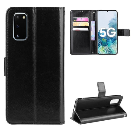 For Galaxy S20 /S20 5G Retro Crazy Horse Texture Horizontal Flip Leather Case , with Holder & Card Slots & Photo Frame(Black)-garmade.com