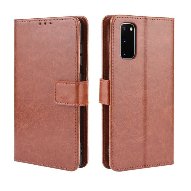 For Galaxy S20 /S20 5G Retro Crazy Horse Texture Horizontal Flip Leather Case , with Holder & Card Slots & Photo Frame(Brown)-garmade.com
