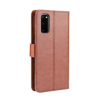 For Galaxy S20 /S20 5G Retro Crazy Horse Texture Horizontal Flip Leather Case , with Holder & Card Slots & Photo Frame(Brown)-garmade.com