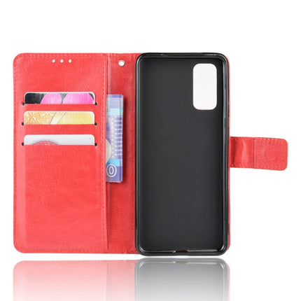 For Galaxy S20 /S20 5G Retro Crazy Horse Texture Horizontal Flip Leather Case , with Holder & Card Slots & Photo Frame(Red)-garmade.com