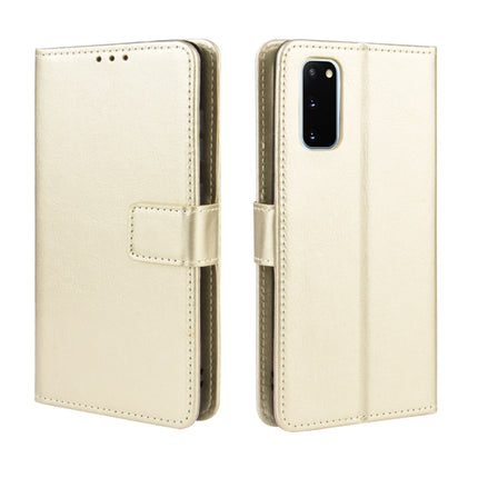 For Galaxy S20 /S20 5G Retro Crazy Horse Texture Horizontal Flip Leather Case , with Holder & Card Slots & Photo Frame(Gold)-garmade.com