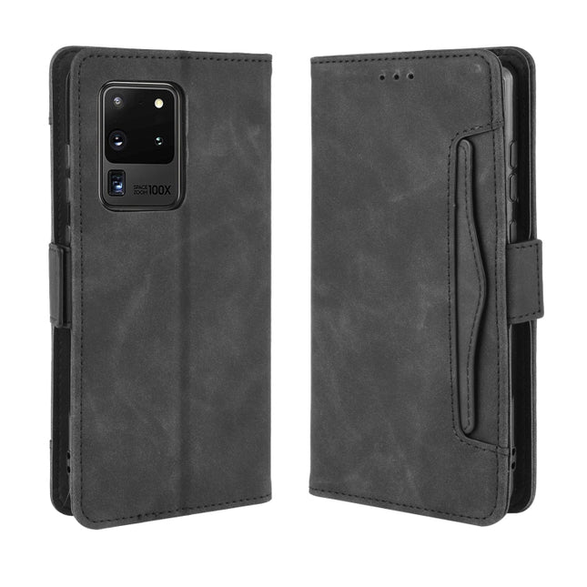 For Galaxy S20 Ultra/S20 Ultra 5G Wallet Style Skin Feel Calf Pattern Leather Case with Separate Card Slot(Black)-garmade.com
